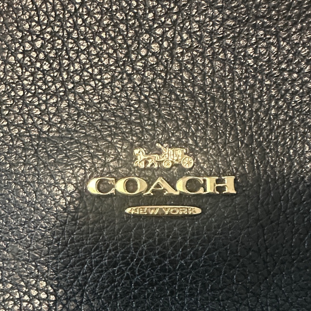 Coach Black Pebbled Leather Backpack with Gold Hardware - Picture 2 of 6